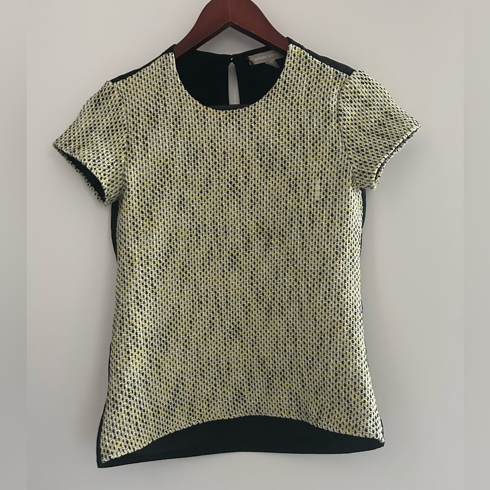 Banana Republic yellow tweed top